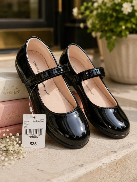 christie & jill Other - Christie & Jill Lil Dahlia Black Patent Mary Jane Flats NWT Size 7